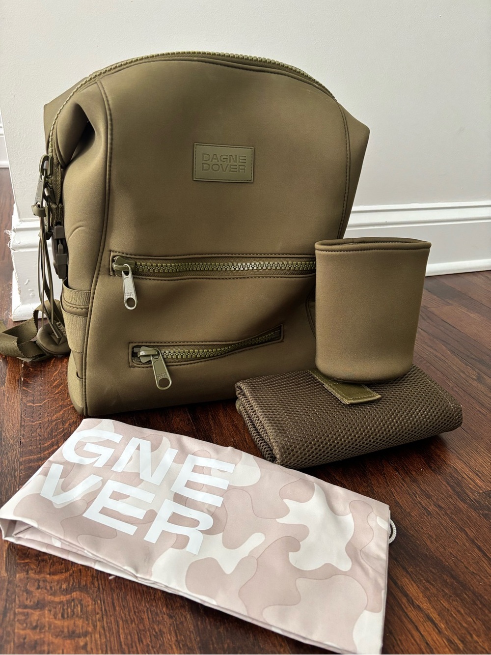 Dagne Dover Men's Backpack in Olive Green with Matching Accessories